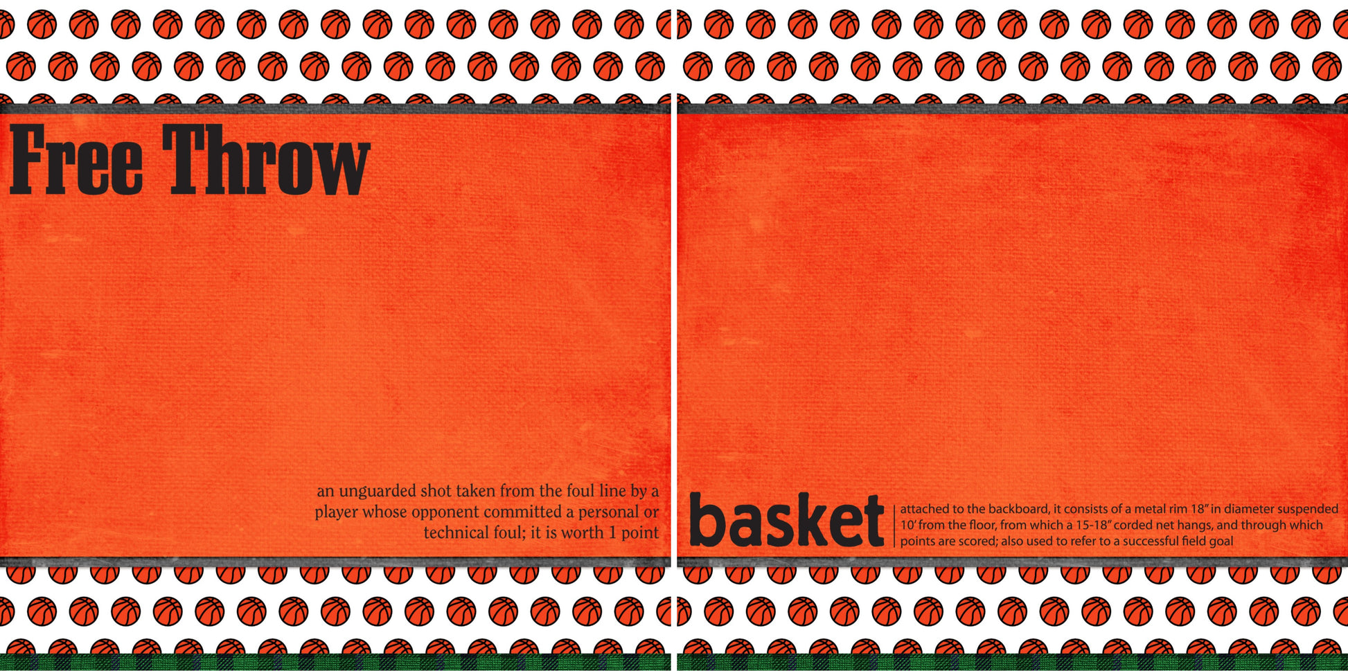 Free Throw NPM - 3697 - EZscrapbooks Scrapbook Layouts basketball, Sports
