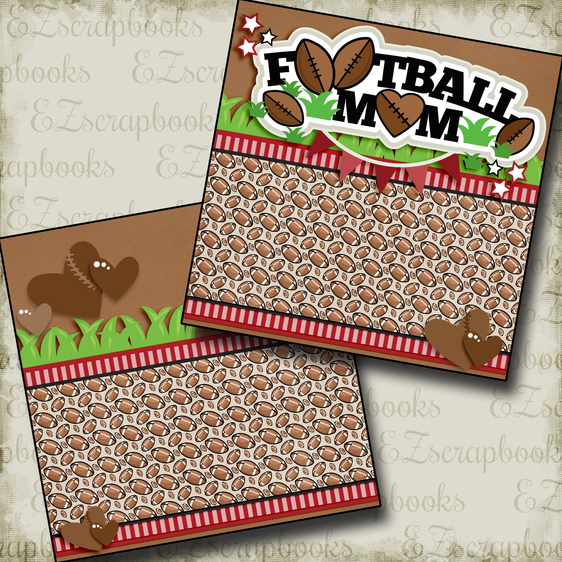 Football Mom Red NPM - 3269 - EZscrapbooks Scrapbook Layouts football, Sports