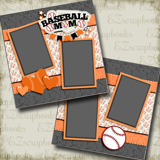 Baseball Mom Orange - 3242 - EZscrapbooks Scrapbook Layouts baseball, Sports