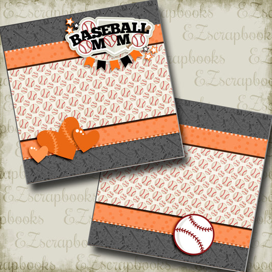 Baseball Mom Orange NPM - 3243 - EZscrapbooks Scrapbook Layouts baseball, Sports