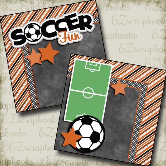 Soccer Fun Orange NPM - 3289 - EZscrapbooks Scrapbook Layouts soccer, Sports