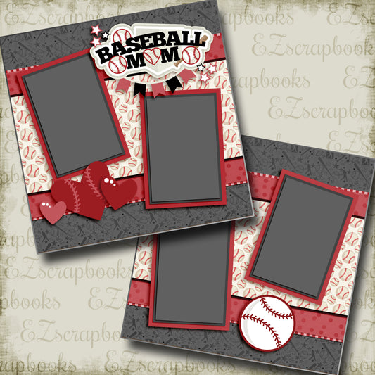 Baseball Mom Red - 3246 - EZscrapbooks Scrapbook Layouts baseball, Sports