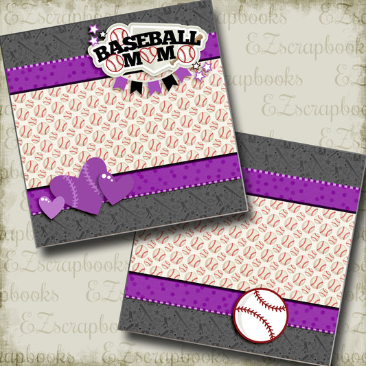 Baseball Mom Purple NPM - 3245 - EZscrapbooks Scrapbook Layouts baseball, Sports