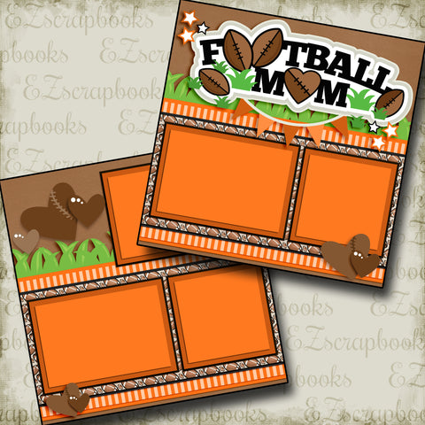 Football Mom Orange - 3266 - EZscrapbooks Scrapbook Layouts football, Sports
