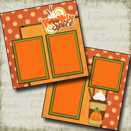 Pumpkin Spice Latte - 512 - EZscrapbooks Scrapbook Layouts Christmas, Fall - Autumn