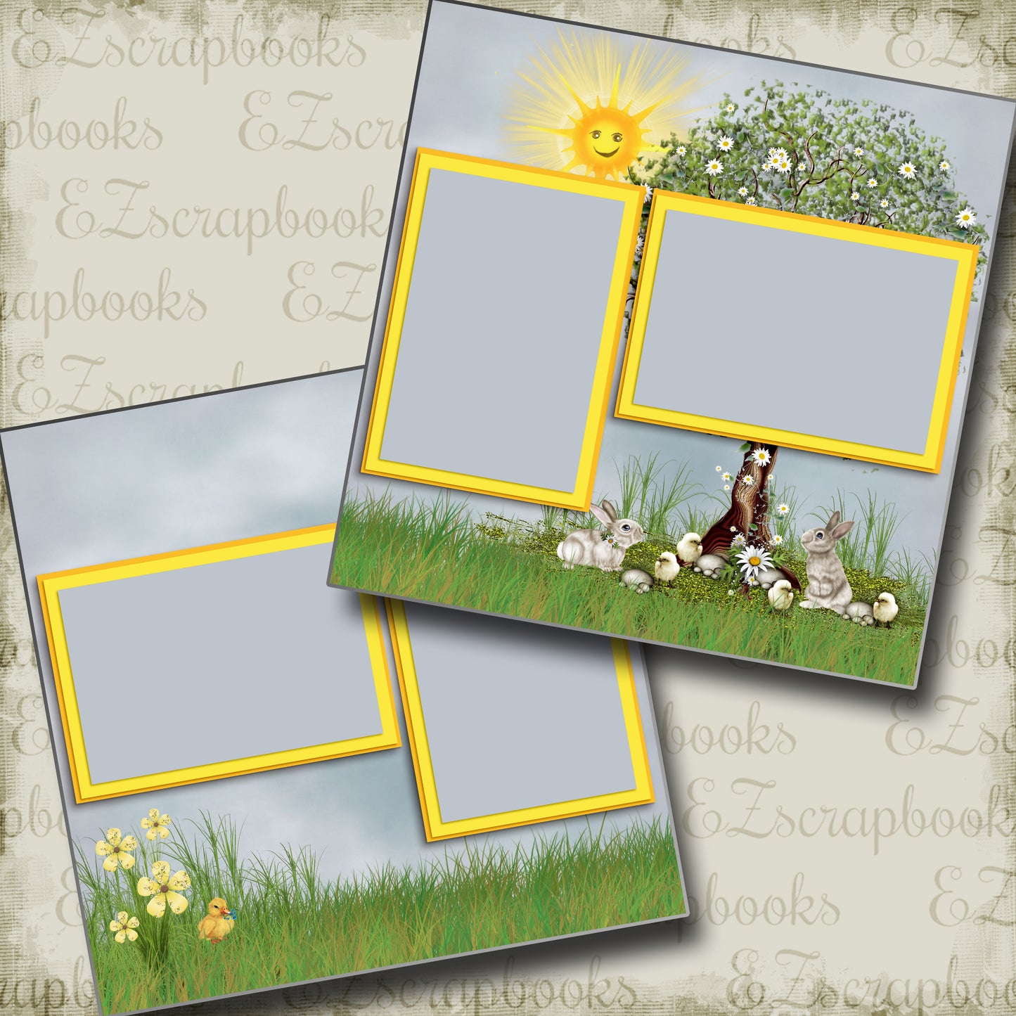 Easter Babies - 2859 - EZscrapbooks Scrapbook Layouts Spring - Easter