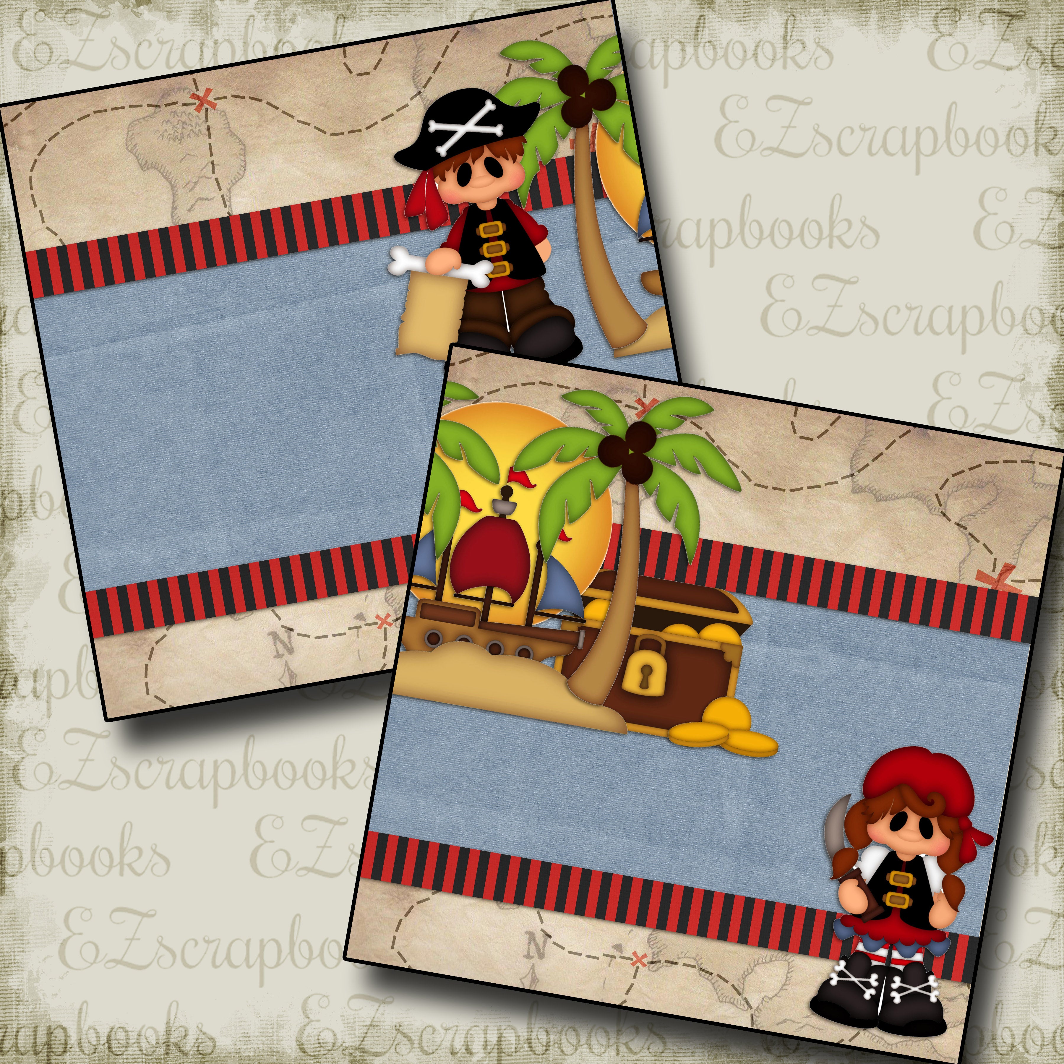 Pirate Kids NPM - 2622 - EZscrapbooks Scrapbook Layouts Disney, Halloween