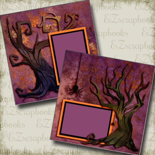 Spooky Trees Purple - 3358 - EZscrapbooks Scrapbook Layouts Halloween