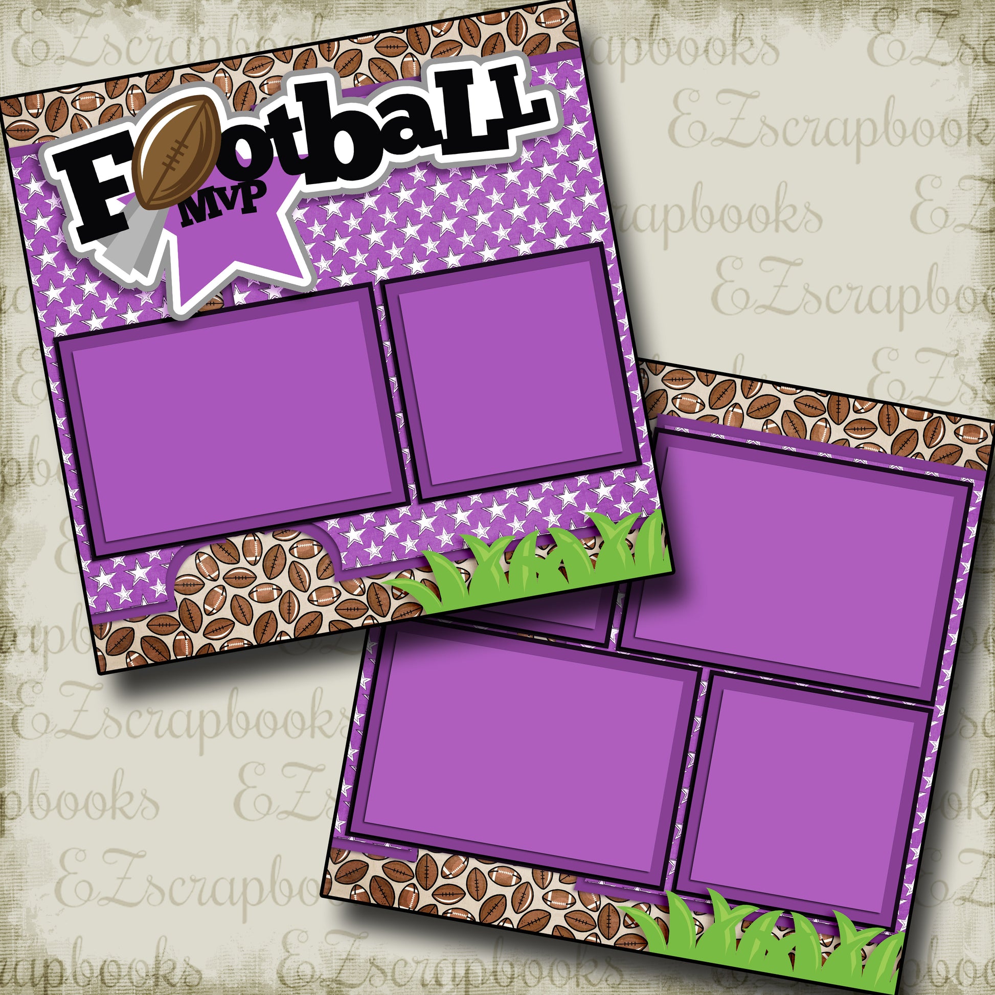 Football MVP Purple- 3256 - EZscrapbooks Scrapbook Layouts football, Sports