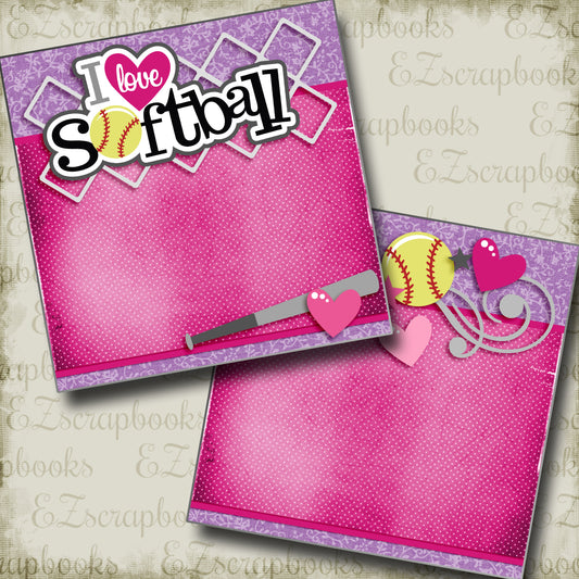 I Love Softball NPM - 3323 - EZscrapbooks Scrapbook Layouts softball, Sports