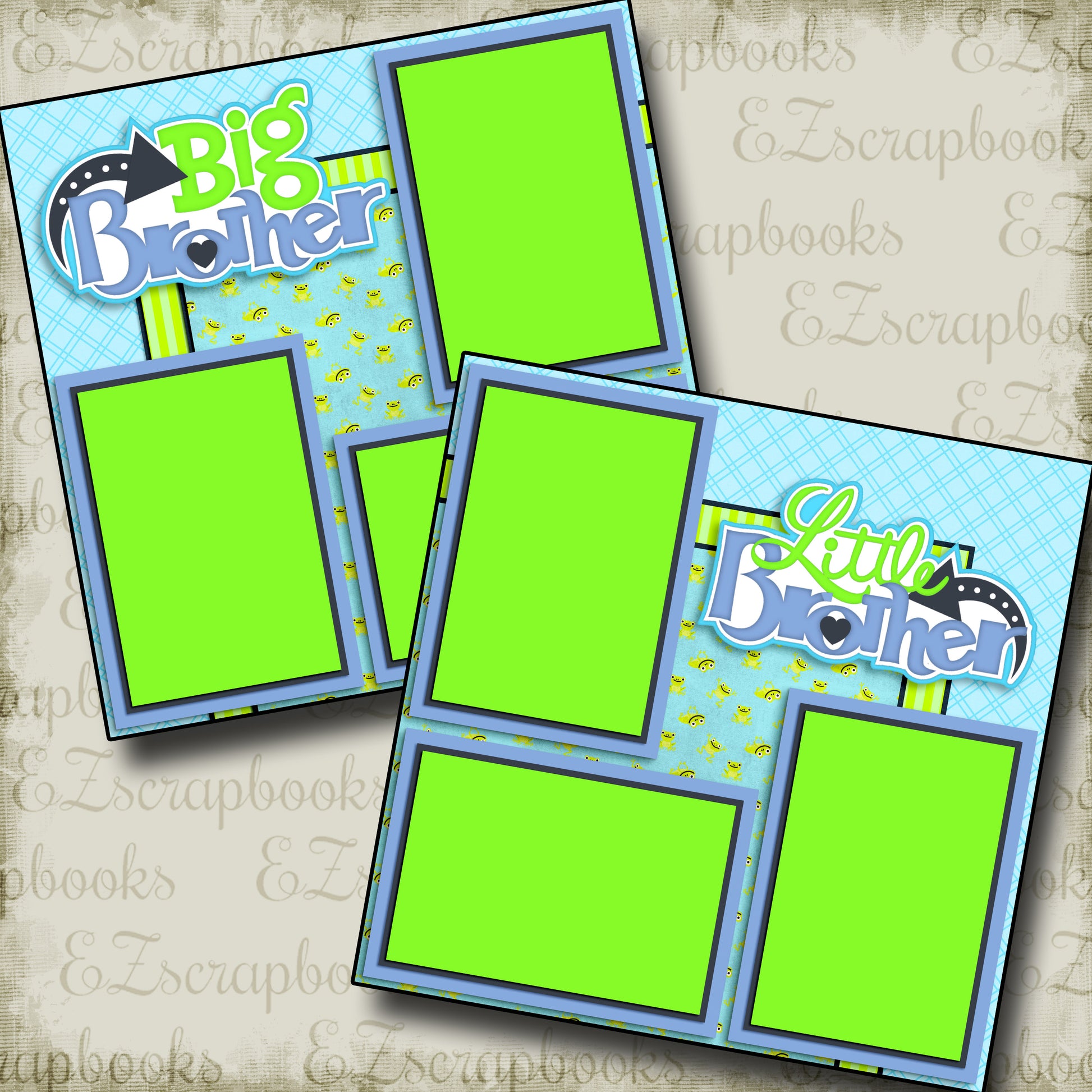 Brothers - 3138 - EZscrapbooks Scrapbook Layouts brother, Family