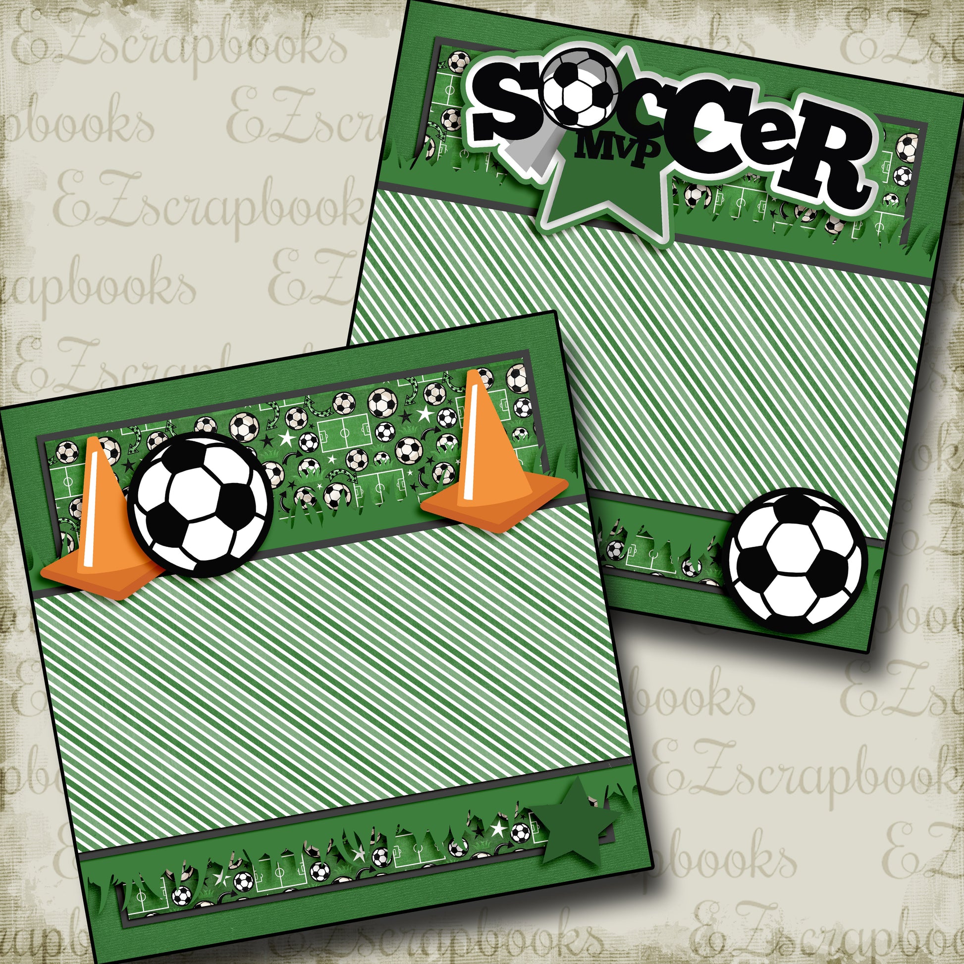Soccer MVP Green NPM - 3311 - EZscrapbooks Scrapbook Layouts soccer, Sports