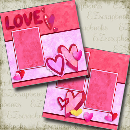 Love Hearts - 2789 - EZscrapbooks Scrapbook Layouts Love - Valentine