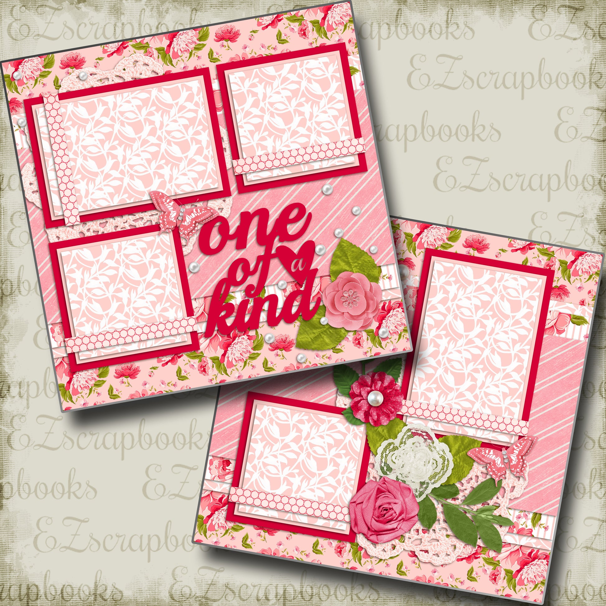 One of a Kind - 2205 - EZscrapbooks Scrapbook Layouts Girls, Other