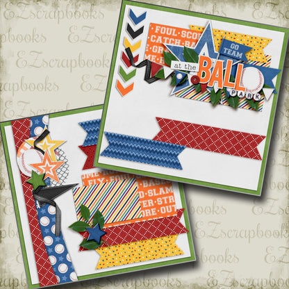 At the Ball Park NPM - 3161 - EZscrapbooks Scrapbook Layouts baseball, Sports