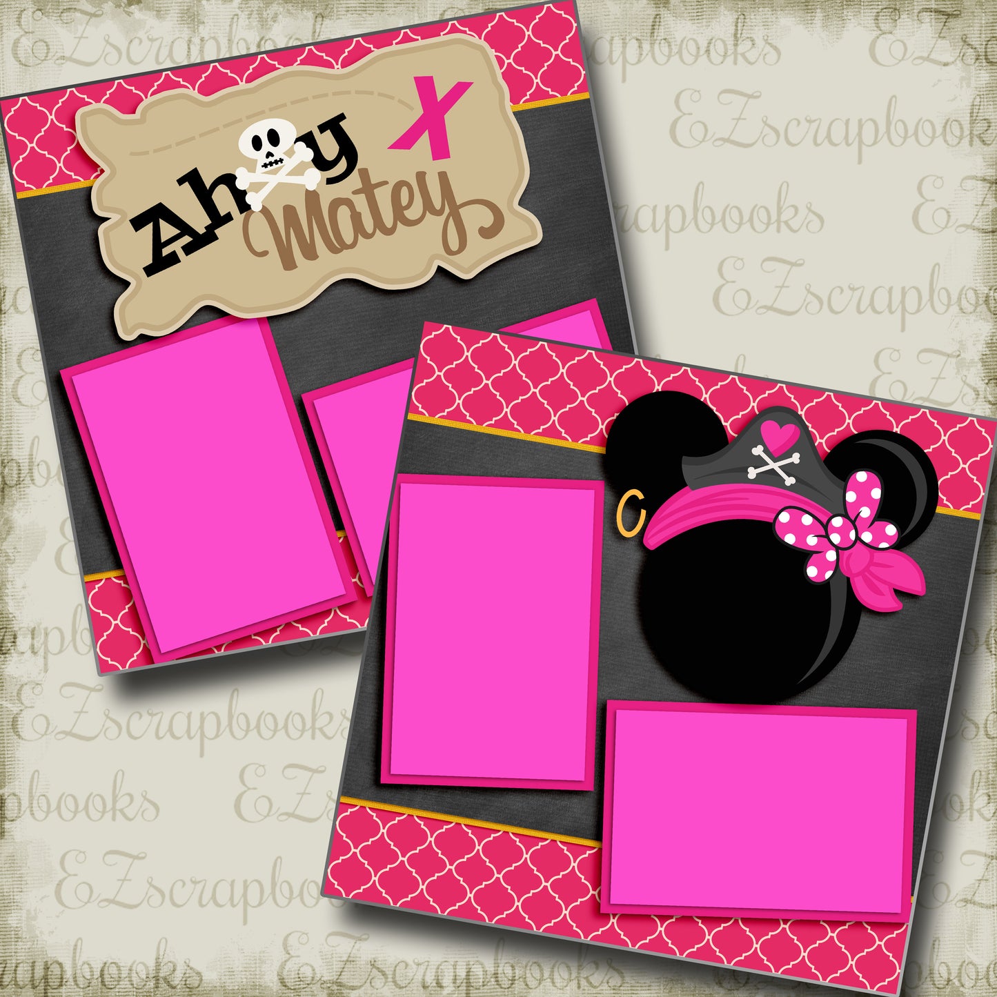 Ahoy Matey Mouse Pink - 3354 - EZscrapbooks Scrapbook Layouts Disney