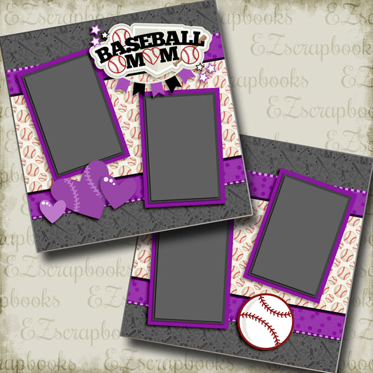 Baseball Mom Purple - 3244 - EZscrapbooks Scrapbook Layouts baseball, Sports
