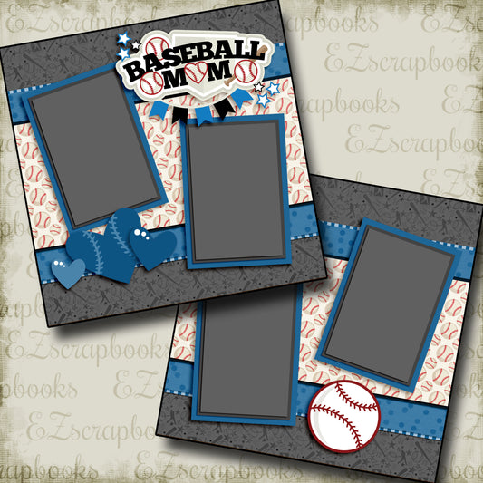 Baseball Mom Blue - 3238 - EZscrapbooks Scrapbook Layouts baseball, Sports