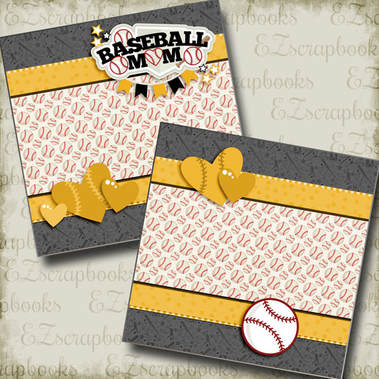 Baseball Mom Yellow NPM - 3249 - EZscrapbooks Scrapbook Layouts baseball, Sports
