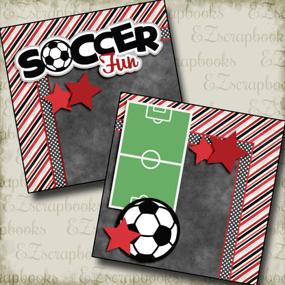 Soccer Fun Red NPM - 3293 - EZscrapbooks Scrapbook Layouts soccer, Sports