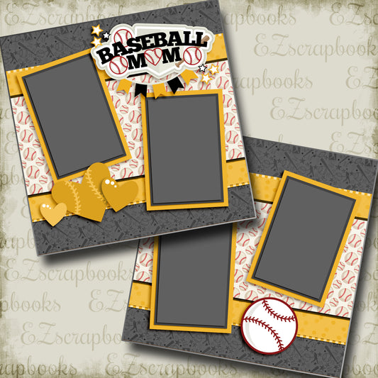 Baseball Mom Yellow - 3248 - EZscrapbooks Scrapbook Layouts baseball, Sports