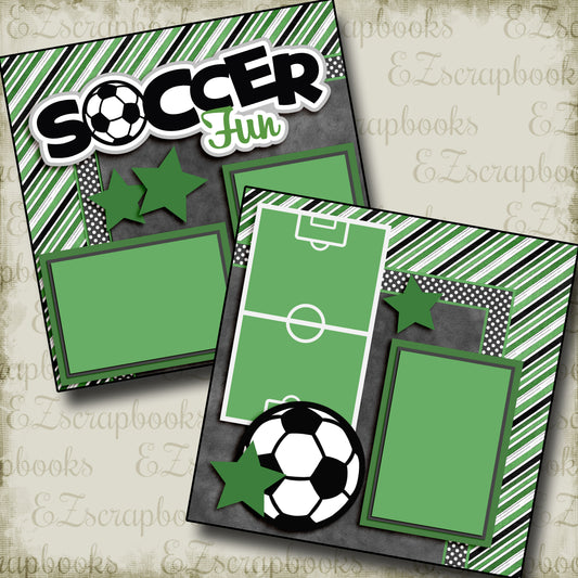 Soccer Fun Green - 3286 - EZscrapbooks Scrapbook Layouts soccer, Sports