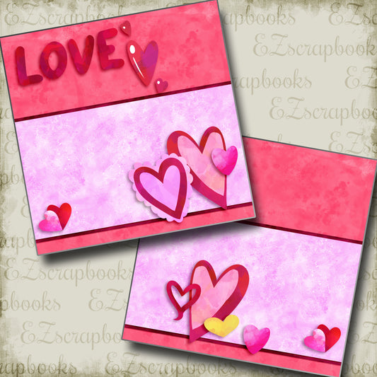 Love Hearts NPM - 2790 - EZscrapbooks Scrapbook Layouts Love - Valentine