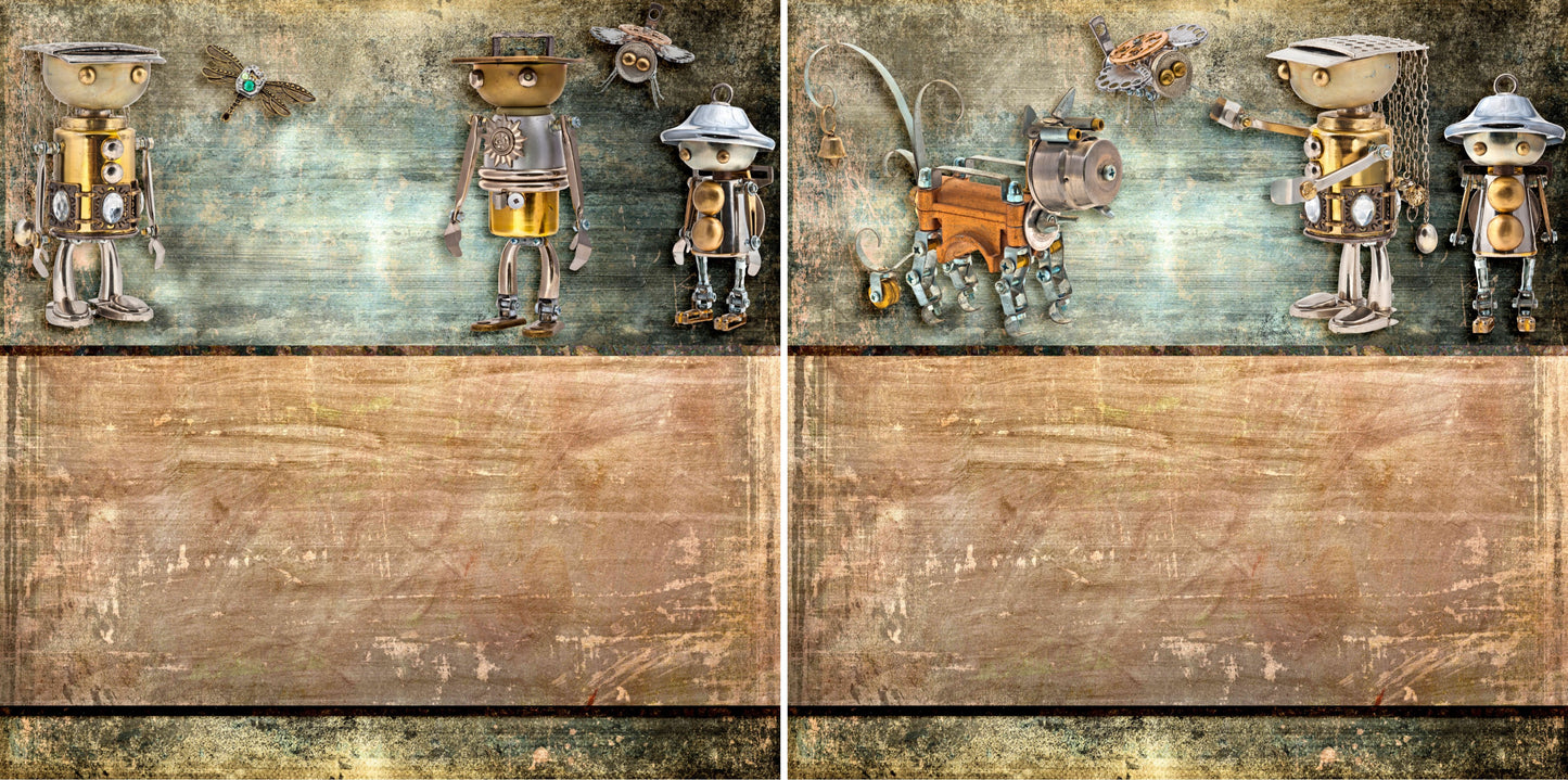 Steampunk:5 NPM - 3719 - EZscrapbooks Scrapbook Layouts Steampunk