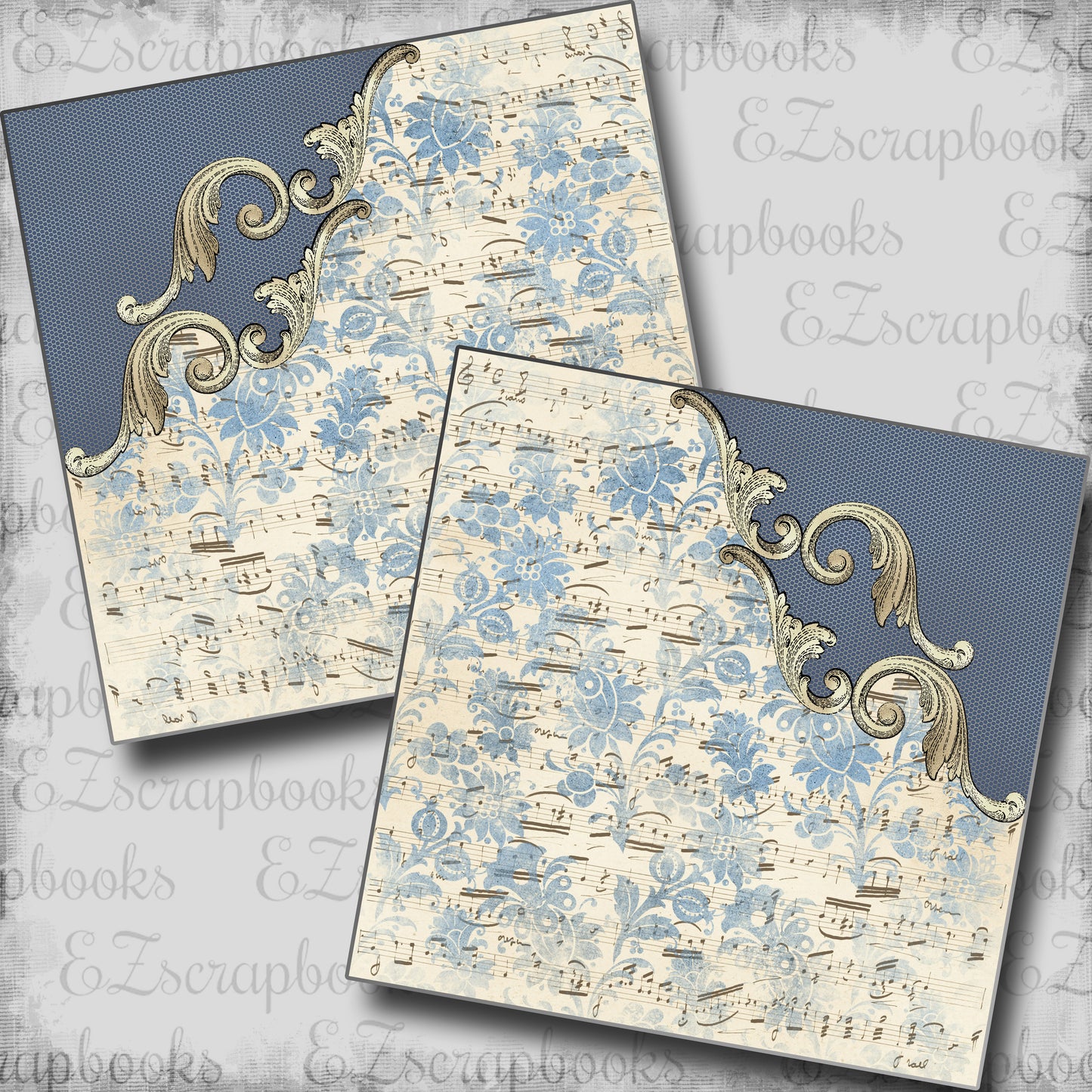 Blue Ornate Ephemera NPM - 6474