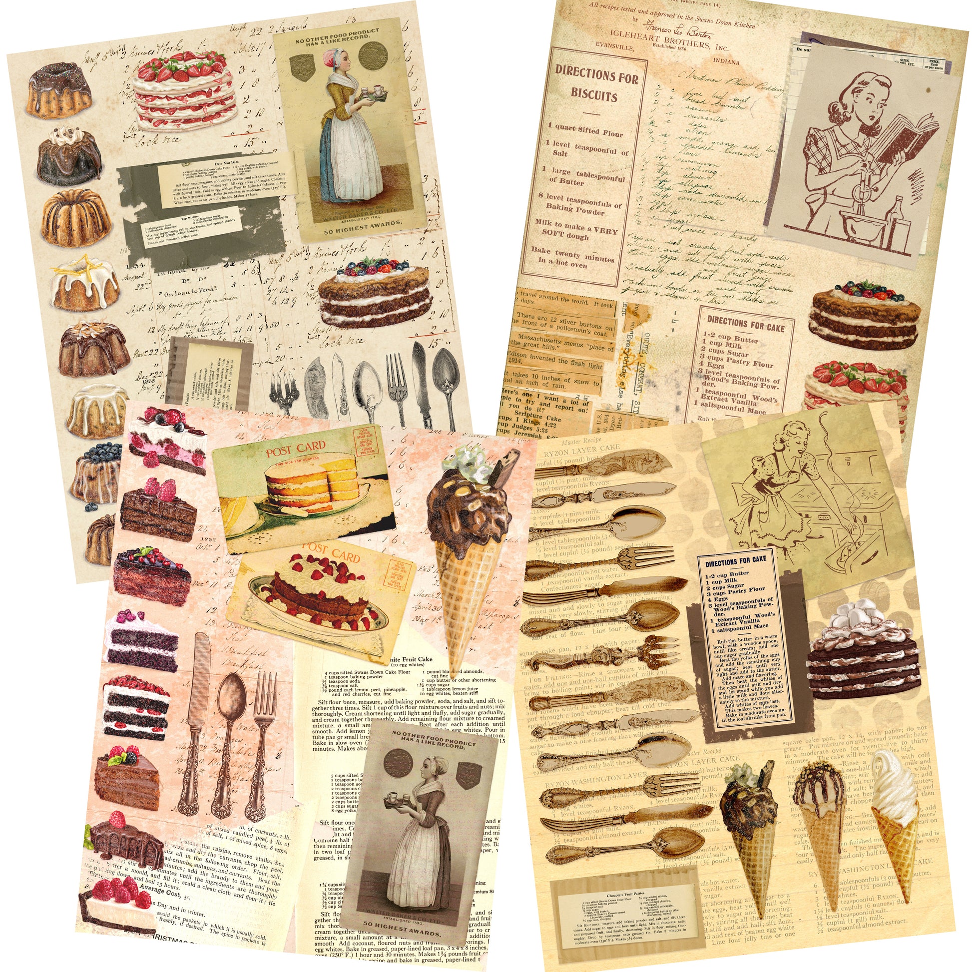 Delicious Desserts Paper Pack - 7330 - EZscrapbooks Scrapbook Layouts Foods, Journals, paper pack