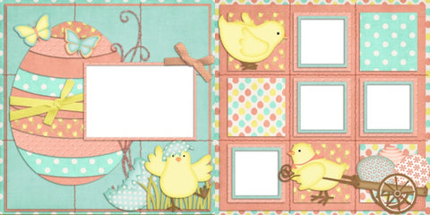 Easter Chicks - Digital Scrapbook Pages - INSTANT DOWNLOAD - EZscrapbooks Scrapbook Layouts Spring - Easter