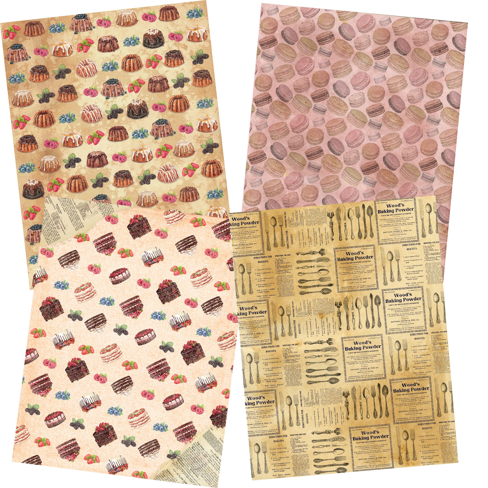 Delicious Desserts Paper Pack - 7330 - EZscrapbooks Scrapbook Layouts Foods, Journals, paper pack