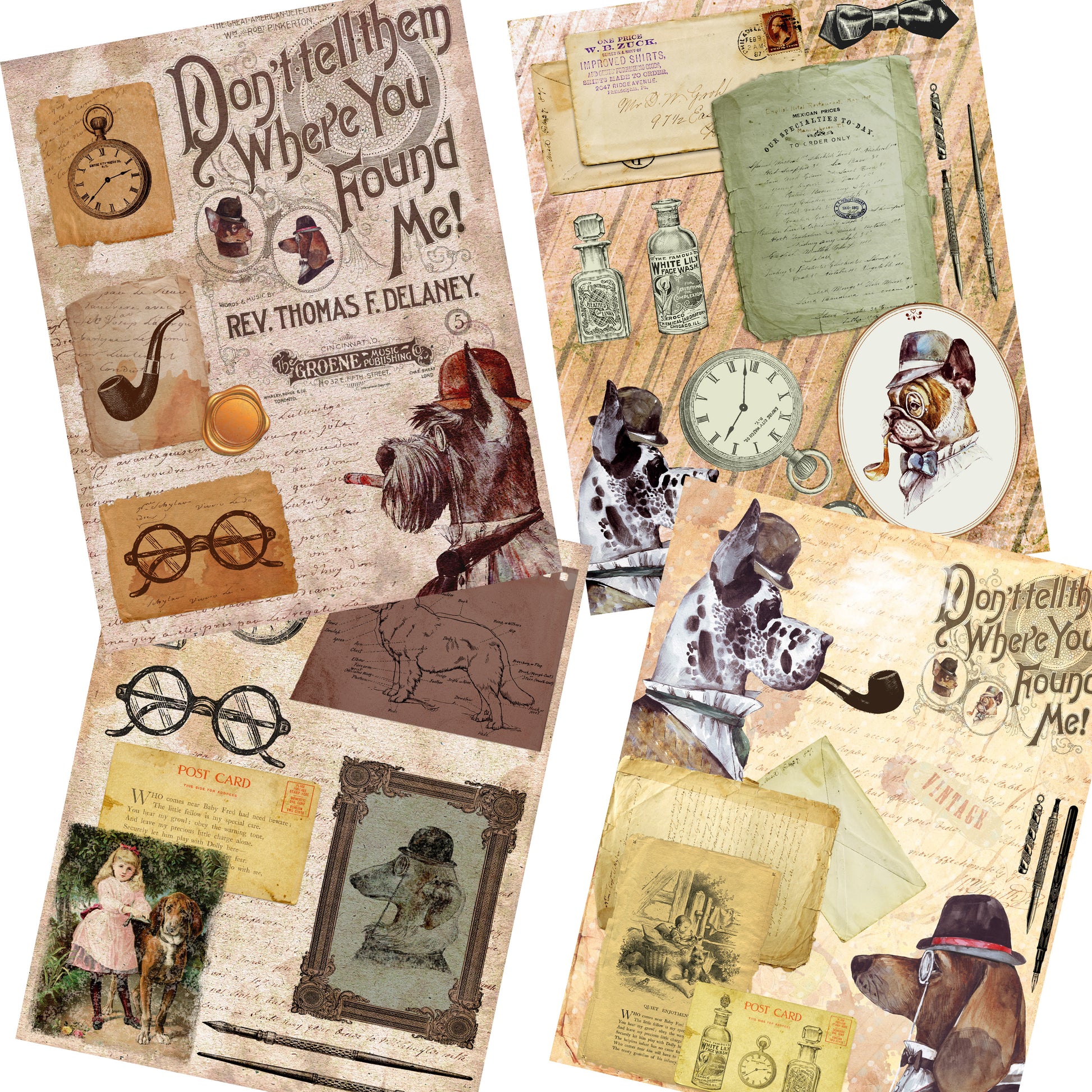 Gentleman Dogs Paper Pack - 7336 - EZscrapbooks Scrapbook Layouts dogs, Journals, paper pack