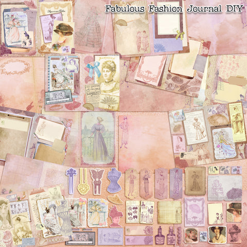 Fabulous Fashion Journal Page Set - 7334 - EZscrapbooks Scrapbook Layouts Fashion, Journals