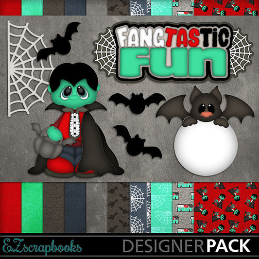Fangtastic Fun - Halloween - Digital Kit - INSTANT DOWNLOAD - EZscrapbooks Scrapbook Layouts Halloween, Kits