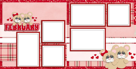 February - Digital Scrapbook Pages - INSTANT DOWNLOAD - EZscrapbooks Scrapbook Layouts Love - Valentine, Months of the Year