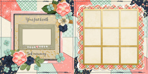 Premade Baby Girl Bath Scrapbook Layout Baby Girl Scrapbook Layouts Baby  Girl Bath Pages 12 by 12 Baby Girl Pages 