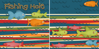 Fishing Hole NPM - 2335 - EZscrapbooks Scrapbook Layouts Hunting - Fishing