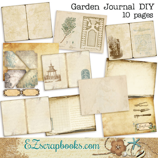Garden Journal DIY Kit - 7008 - EZscrapbooks Scrapbook Layouts Journals