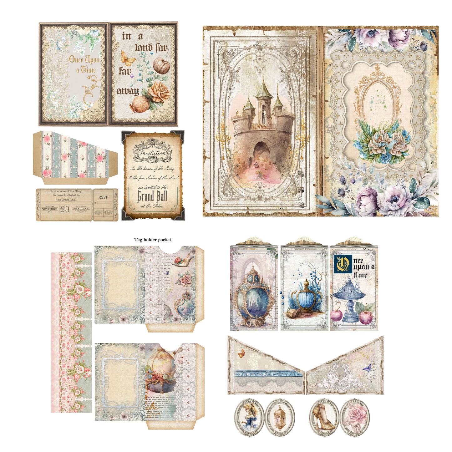 Shabby Princess in Blue Emb Pack - 23-7158