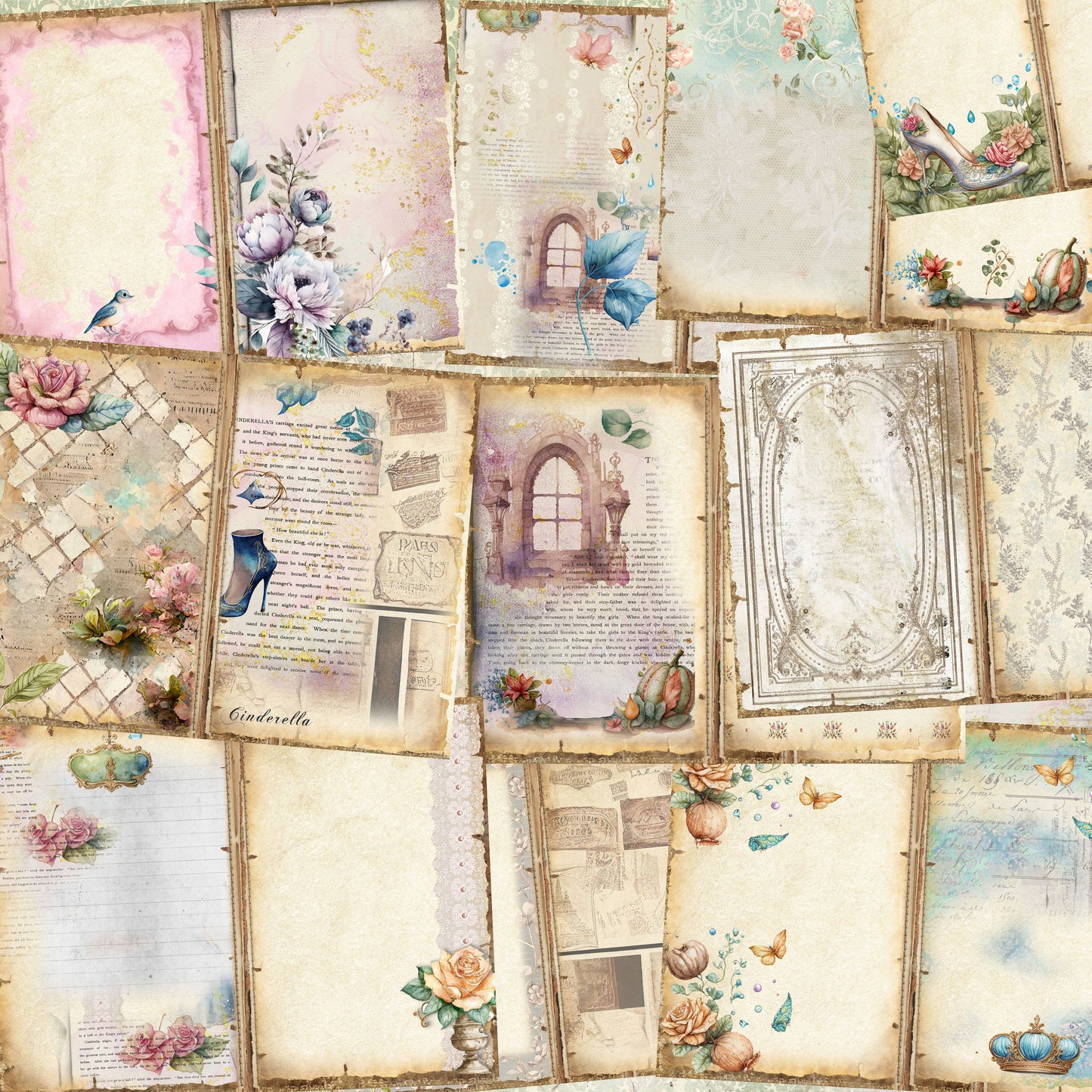 Shabby Princess in Blue Blank Pages - 23-7157