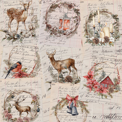 Christmas Ephemera Wreath Paper Pack - 7957