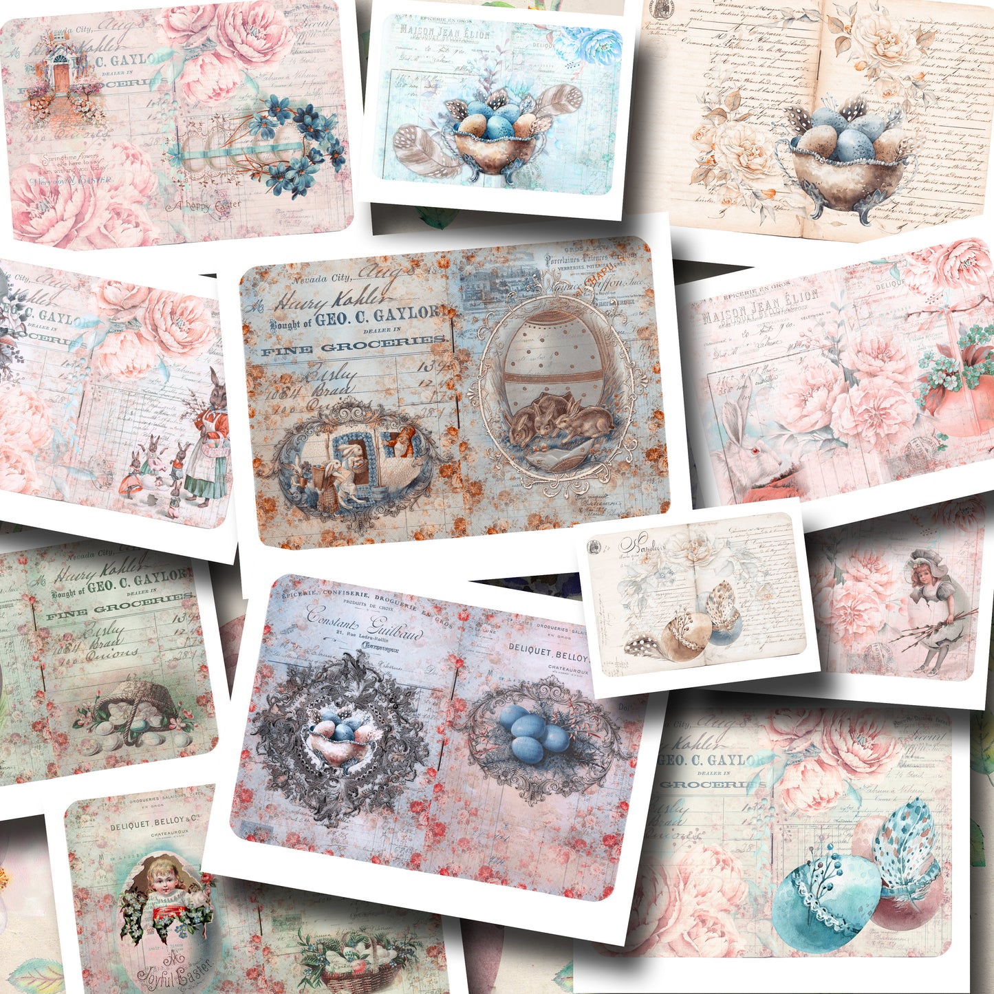 Soft Vintage Easter Journal Pages - 23-7174