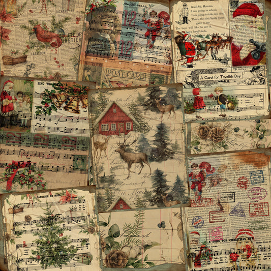 Grunge Christmas Paper Pack - 7958