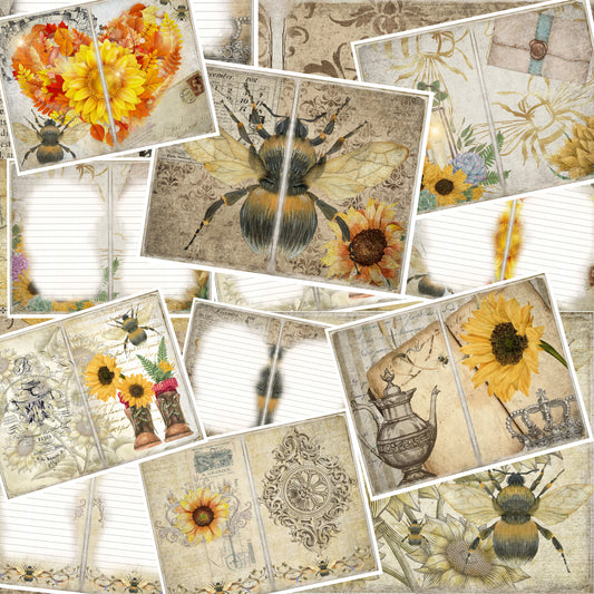 Sunflower Bee Journal Pages - 23-7089
