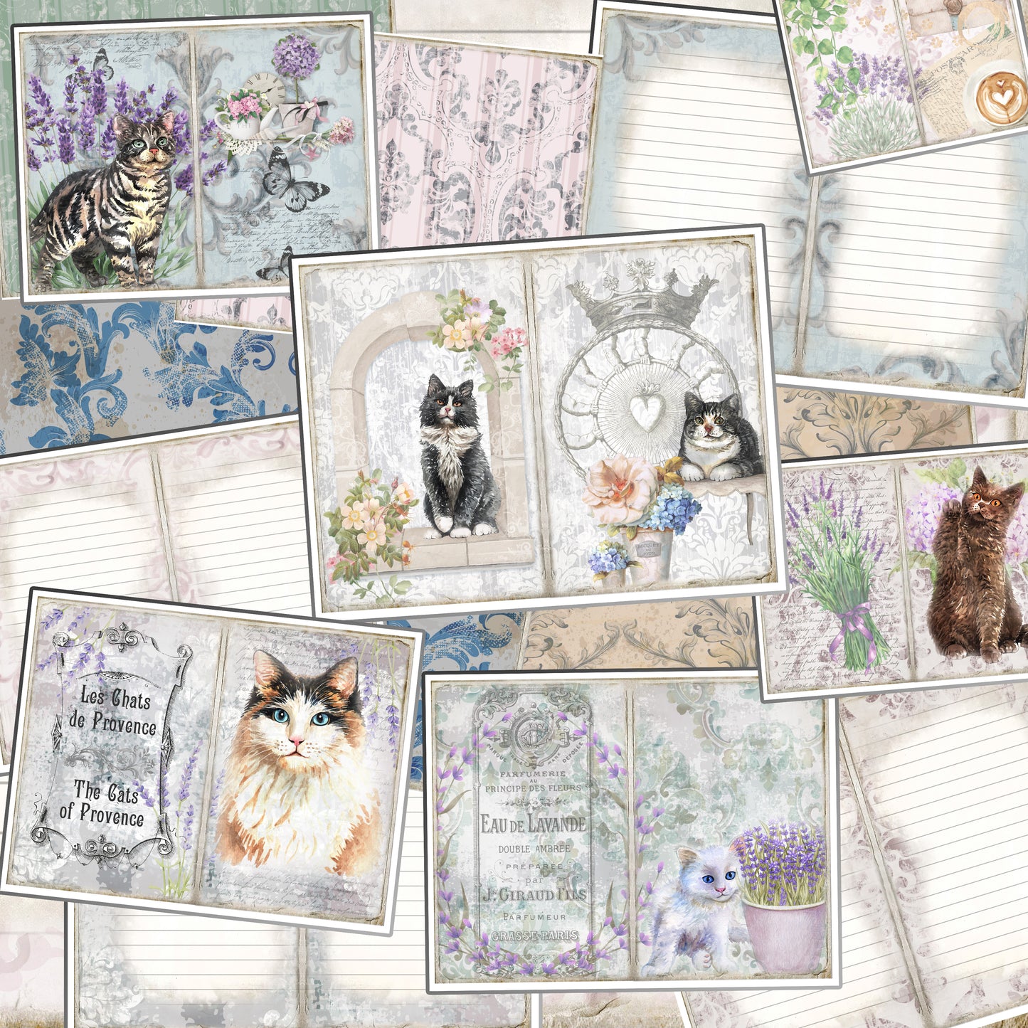 Cats of Provence Journal Pages - 7998