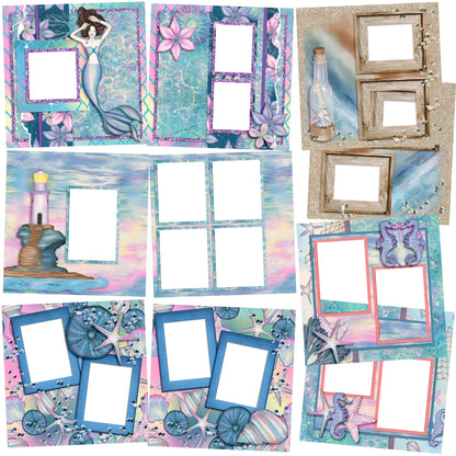 Magical Ocean EZ Quick Pages -  Digital Bundle - 10 Digital Scrapbook Pages - INSTANT DOWNLOAD