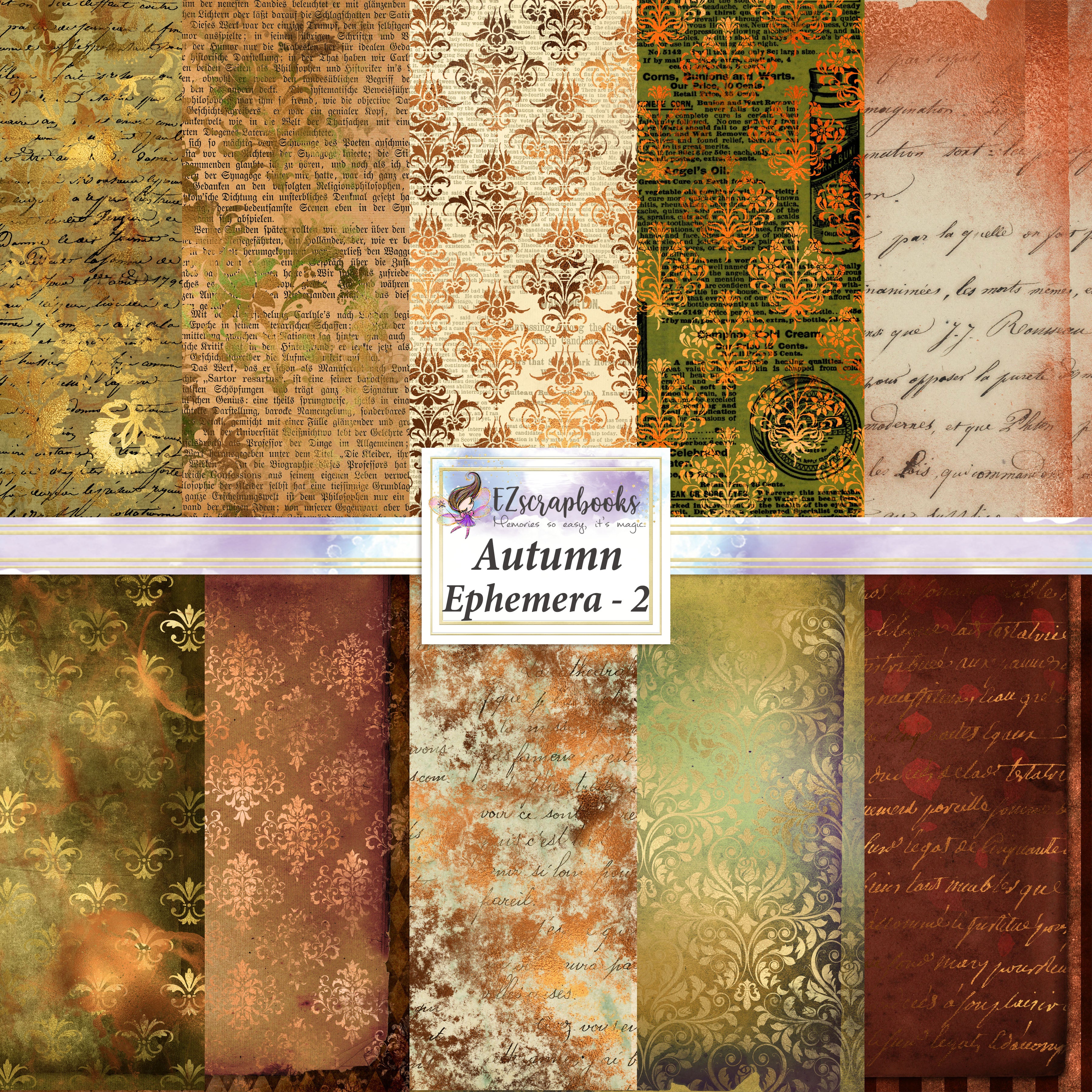 Autumn Ephemera 2 - Paper Pack - 8145 – EZscrapbooks