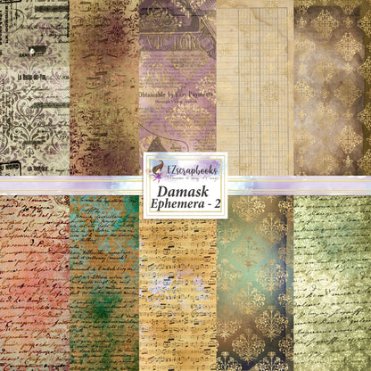 Damask Ephemera 2 - Paper Pack - 8154