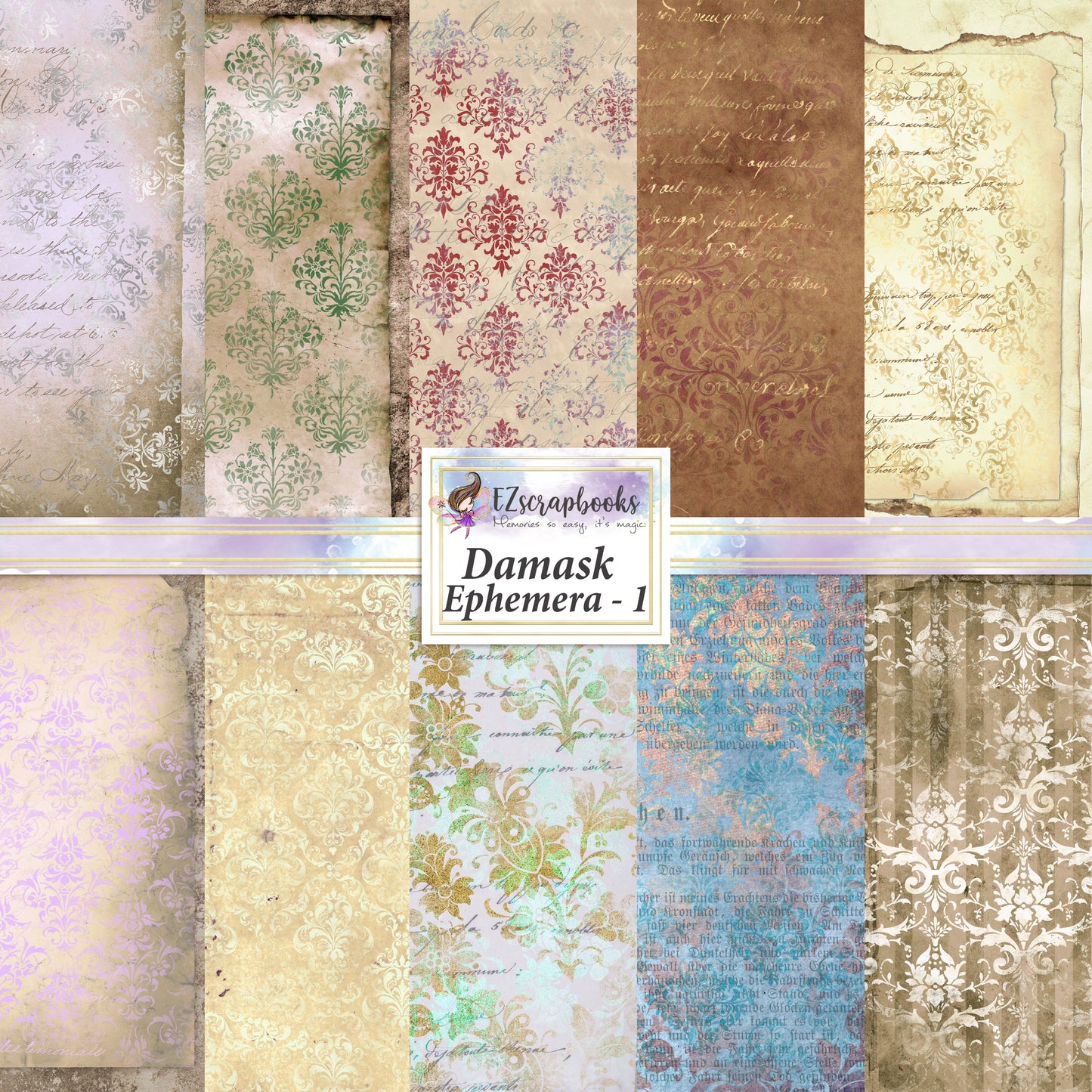 Damask Ephemera 1 - Paper Pack - 8153